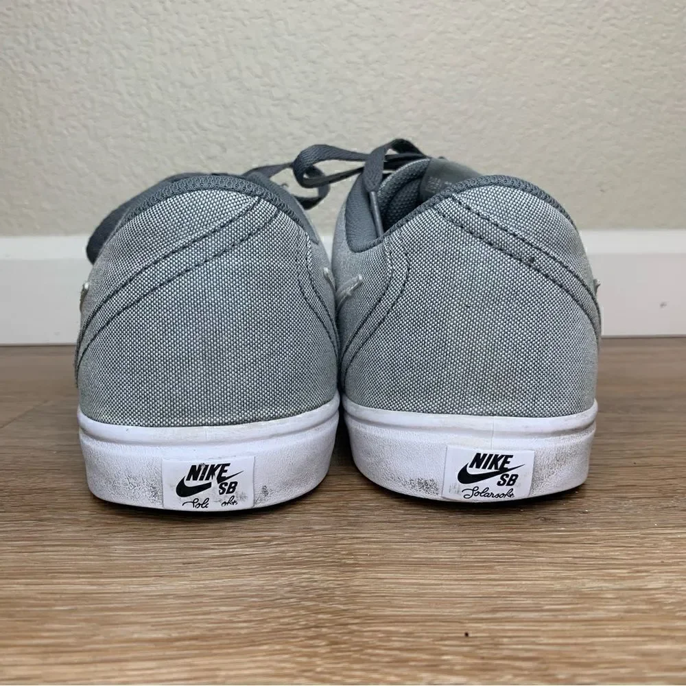 Nike SB Solar Fit Men’s Gray Canvas Lace Up Sneakers